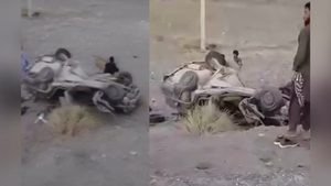 واژگونی موتر حامل مهاجران افغان در ایران؛ ۱۴ تن زخمی شدند